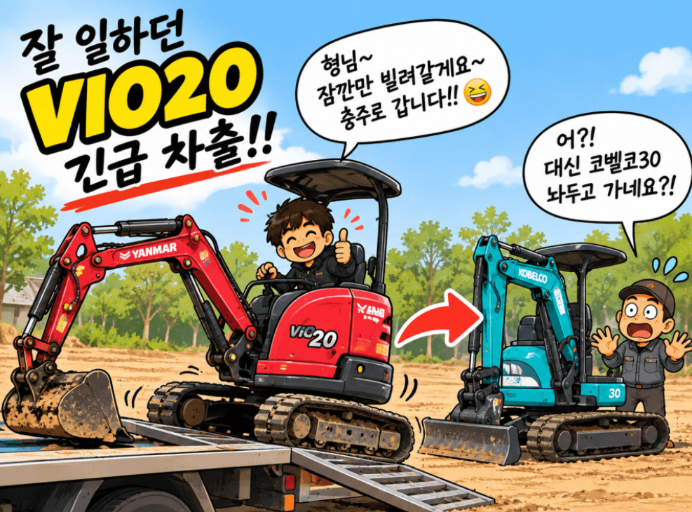 ViO20-6을 충주로 보내고 코벨코 SK030을 대신 투입하는 에피소드 삽화